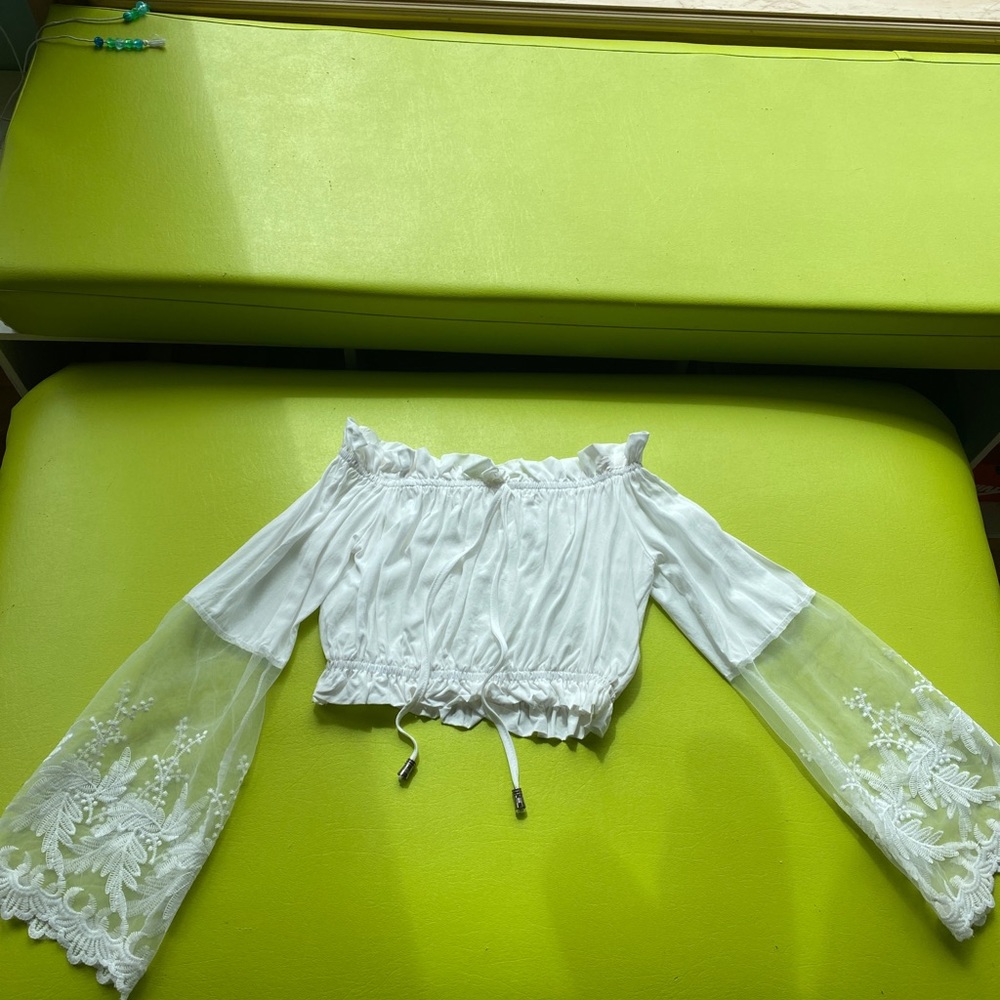 White cropped blouse